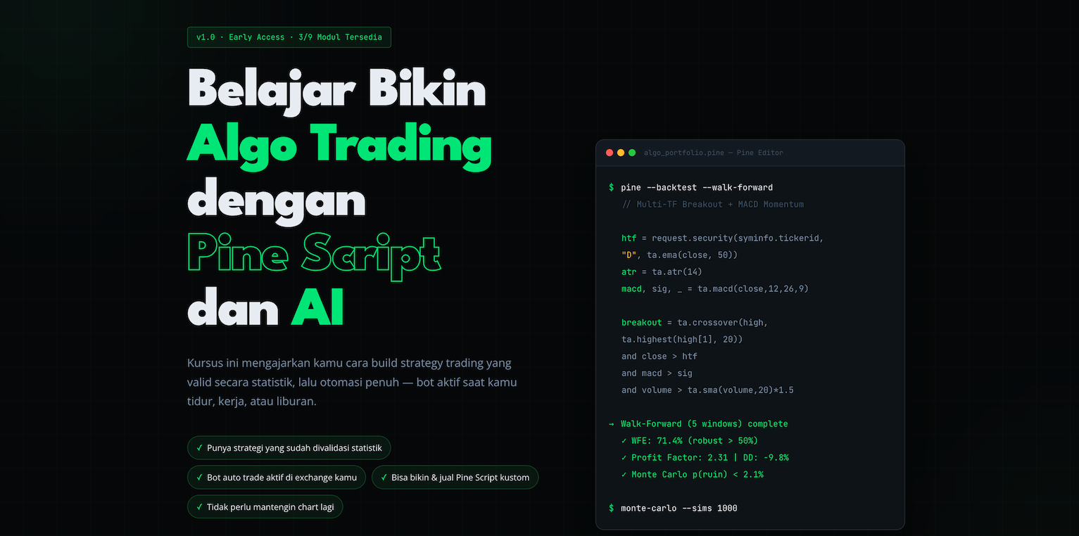 byScript Academy — Belajar Bikin Algo Trading Dengan Pine Script Dan AI